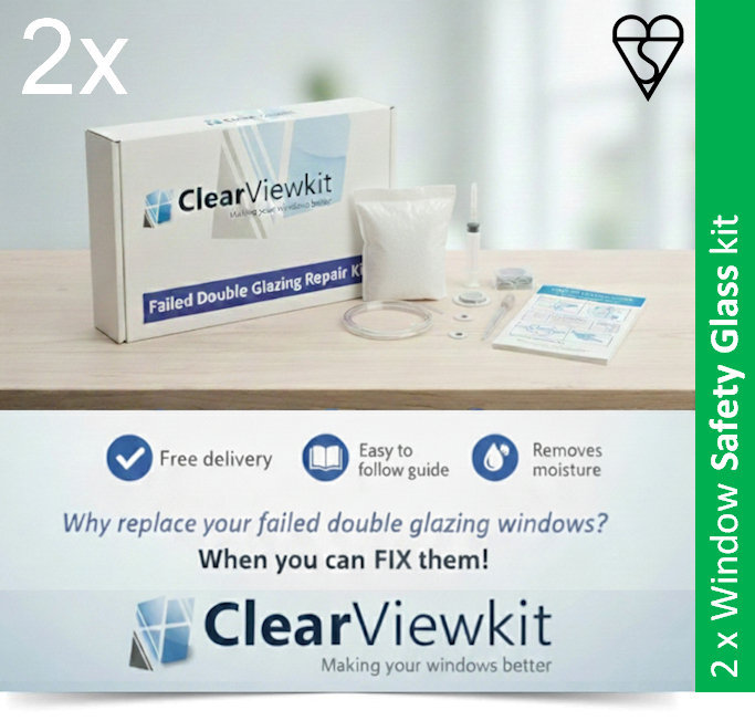 2 window safety glass repair kit